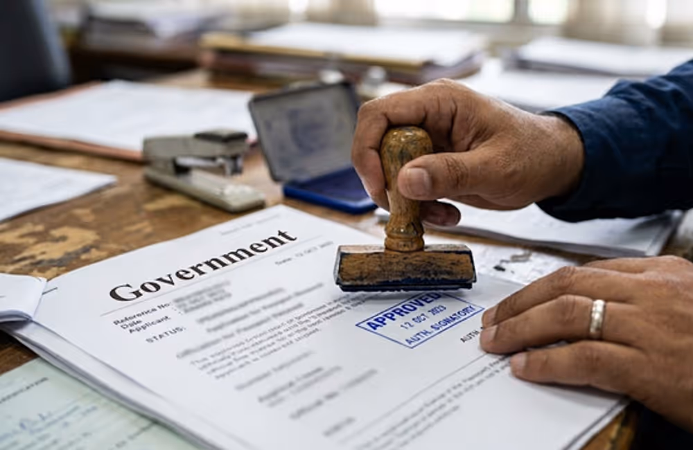 Automated compliance and mutual TLS represented by a businessman stamping a document contract